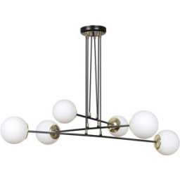 Wonderlamp Lámpara colgante elegante 6 luces nórdico negro con detalles dorados