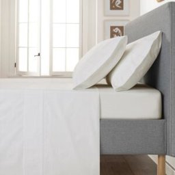 Casa da Laura Sábanas 100% algodón 400 hilos marfil cama 135/140 2 almohadas 50 x