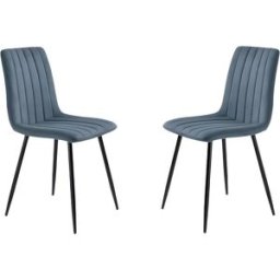 MondoViro Juego de 4 sillas de tela azul cm 45x54 88h