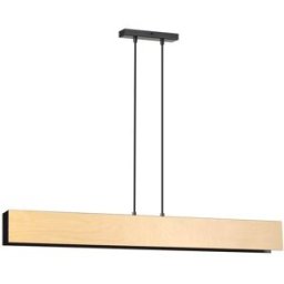 Wonderlamp Lámpara colgante con estructura de metal rectangular negro y madera
