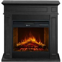 Chimenea eléctrica divina fire de madera negra, 89,5x90,5x28 cm