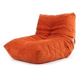 Icon Puf sillón en tejido chenilla relleno de espuma elástica, naranja