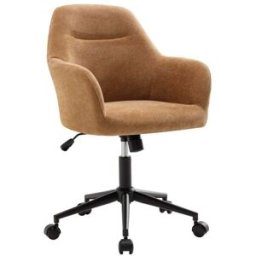 sweeek Silla de oficina con ruedas ajustable metal y tela, camel