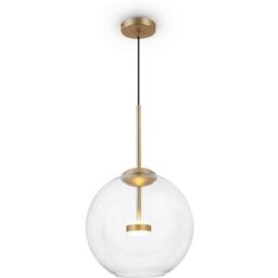 Maytoni Lámpara de techo led moderno dorado con pantalla esférica transparente