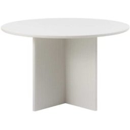 Drawer Mesa de comedor redonda de madera para 4 personas - greige