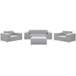Beliani Conjunto de jardín con mesa 5 plazas gris claro