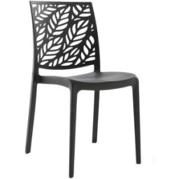 Fuori Conjunto de 4 sillas de resina para interior o exterior negras