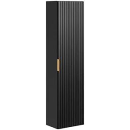 Petits meubles Columna de pared 1 puerta paneles de melamina y mdf negro mate