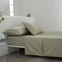 Cotton Artean Juego de cama satén algodón 300 hilos verde 200x270 Cama 105