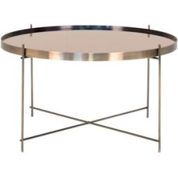 House Nordic Mesa baja de vidrio y metal ø70xh40cm - latón
