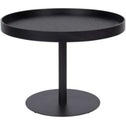 Drawer Mesa auxiliar redonda de madera y metal ø56cm - negro