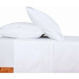 Casa da Laura Sábanas 100% algodón 300 hilos bordado blanco cama 105 1 almohada 45