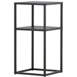 ebuy24 Mesa de rincón punta 1 estante color negro