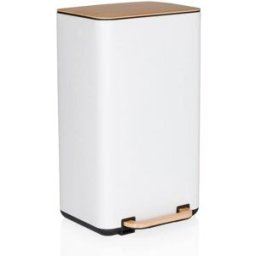hjh OFFICE Cubo de basura de de 30 litros crema/nuez
