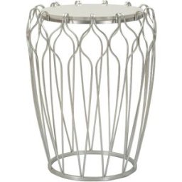 Mauro Ferretti Mesa auxiliar de metal plateado cm ø 47,5x61,5