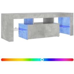 Maison Chic Mueble tv con luces LED madera gris hormigón 120x35x40 cm