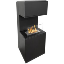 Chimenea divina fire negro acero 38×38×100 cm