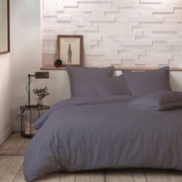 Best Interior Juego de funda nórdica de algodón unido gris 240x260cm