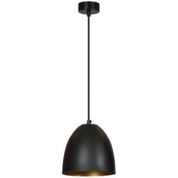 Wonderlamp Lámpara colgante con pantalla en forma de cúpula negra y dorada ø18cm