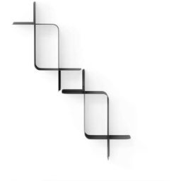 Umbra Juego de 2 estantes de pared de metal negro.