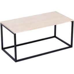 Nordlys Mesa de centro estilo industrial en madera y acero