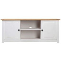 Maison Chic Mueble tv madera de pino estilo Panamá blanco 120x40x50 cm