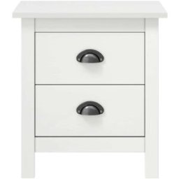 Maison Chic Mesita de noche,mesa de noche hill madera blanco 46x35x49,5cm
