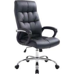 CLP Silla de oficina giratoria regulable en simil cuero negro