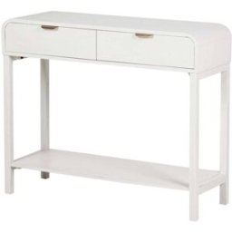 Fijalo Consola mdf pino blanco dorado 90x32x75 cm
