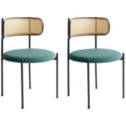 Beliani Conjunto de 2 sillas de comedor metal verde