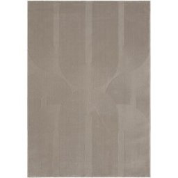 The carpet Alfombra diseño salón moderno art curve duradero, beige, 80 x 150 cm
