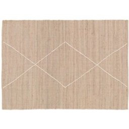 Oviala Alfombra de yute natural con diseño de rombos tejida a mano 240x 340cm