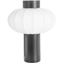 Beliani Lámpara de mesa madera negro