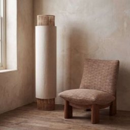 Maisons du Monde Lámpara de pie de lino y yute Alt. 126 cm