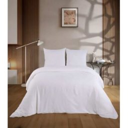 Blanc Avenue Juego de funda de edredón 200x200 cm+ 2 fa de gasa de algodón-blanco