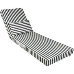 Deco Arts Cojín para tumbona premium con cojín - rayas gris oscuro