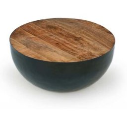 Maison Pavane Mesa de centro redonda de 70cm en madera maciza y metal