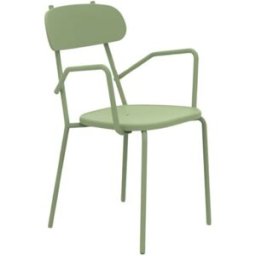 MondoViro Juego de 4 sillones de jardín de metal verde 53x53 cm 84h