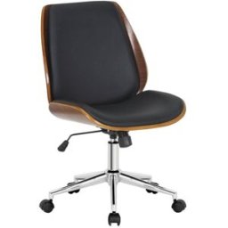 CLP Silla de oficina giratoria en simil cuero (pvc) nogal/negro