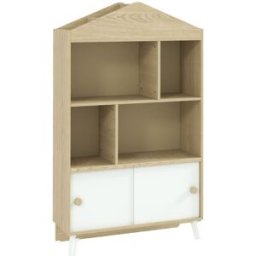 AIYAPLAY Librería infantil 80x30x140.5 cm blanco y natural