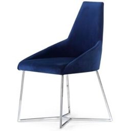 MondoViro Juego de 2 sillas de comedor de tela azul, 52x48 cm, 90 cm de alto