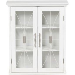 Teamson Armario de pared de 2 puertas en madera, blanca, 61x32x51 cm