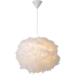 Lucide Lámpara colgante de plumas 1xe27, blanco