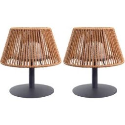 LUMISKY Juego de 2 lámparas de mesa inalámbricas beige h22cm