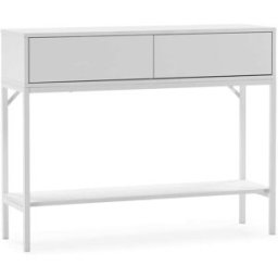 HOMN Mesa consola 2 cajones color blanco