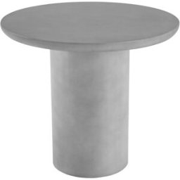 Tectake Mesa de jardín redonda, magnesio, efecto hormigón, gris hormigón