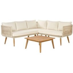 Beliani Conjunto de jardín de madera beige 5 personas
