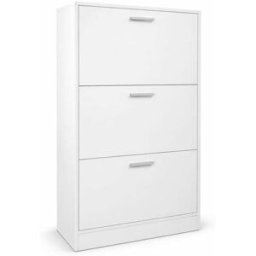 Home Heavenly Zapatero con 3 cajones en MDF en color blanco 108 x 60 x 17 cm