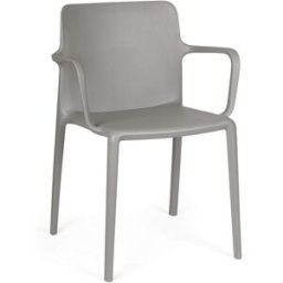 Bizzotto Juego de 4 sillas de comedor en acero y polipropileno gris