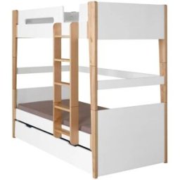 ID Kids Litera juvenil con cama nido de madera y mdf 90x190 cm blanco y madera
